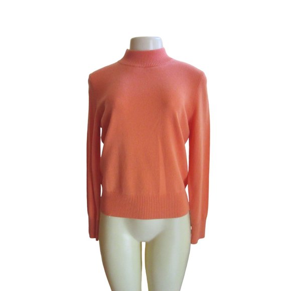 Investments Sweaters - NWT Investments 100 Percent Cashmere Coral Turtleneck Long Sleeve Sweater SZ Sm